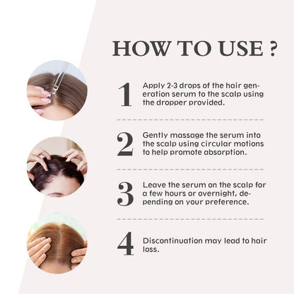 Ruahouine Hair Growth Treatment – 5% Minoxidil & Biotin Serum for Thicker, Longer Hair – Prevents Hair Loss & Thinning for Men and Women – 2.11 fl oz