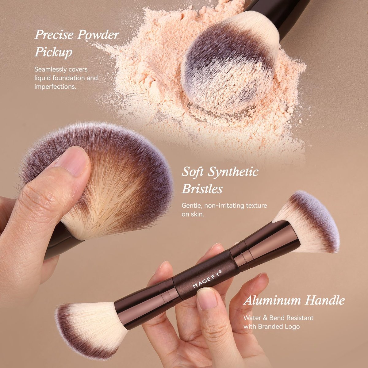 MAGEFY 22-in-12 Double-Ended Makeup Brush Set – Professional Cosmetic Brushes for Powder, Concealer, Eyeshadow, Blush – Gift Box Included Avelisse