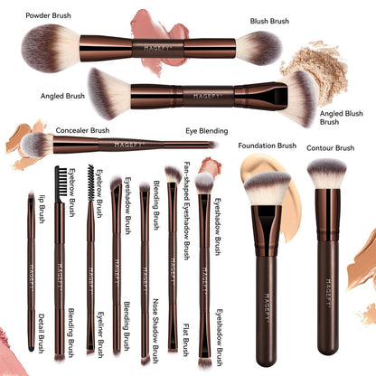 MAGEFY 22-in-12 Double-Ended Makeup Brush Set – Professional Cosmetic Brushes for Powder, Concealer, Eyeshadow, Blush – Gift Box Included Avelisse