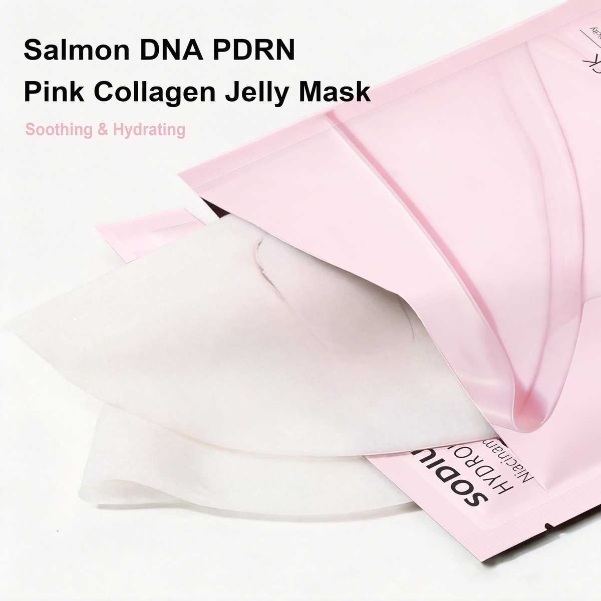 Bukamkom 4-Pack Salmon DNA (PDRN) Pink Collagen Jelly Mask - Soothing & Hydrating Gel Face Mask for Sensitive Skin, Korean Skincare Avelisse