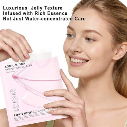 Bukamkom 4-Pack Salmon DNA (PDRN) Pink Collagen Jelly Mask - Soothing & Hydrating Gel Face Mask for Sensitive Skin, Korean Skincare Avelisse
