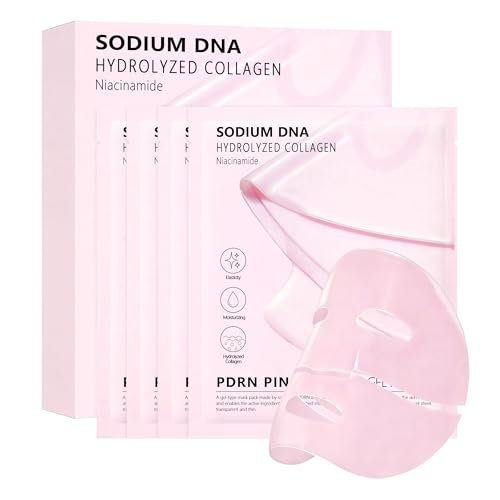 Bukamkom 4-Pack Salmon DNA (PDRN) Pink Collagen Jelly Mask - Soothing & Hydrating Gel Face Mask for Sensitive Skin, Korean Skincare Avelisse