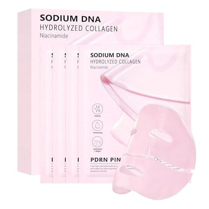 Bukamkom 4-Pack Salmon DNA (PDRN) Pink Collagen Jelly Mask - Soothing & Hydrating Gel Face Mask for Sensitive Skin, Korean Skincare Avelisse
