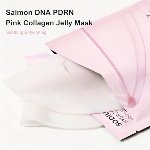Bukamkom 4-Pack Salmon DNA (PDRN) Pink Collagen Jelly Mask - Soothing & Hydrating Gel Face Mask for Sensitive Skin, Korean Skincare Avelisse