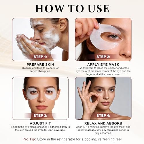 Ycz Under Eye Patches (60 ct) – Caffeine Eye Masks for Puffy Eyes, Dark Circles & Fine Lines, Hydrating Collagen Masks with Niacinamide for Depuffing, Anti-Aging 360° Full Eye Care, Gifts for Women Avelisse