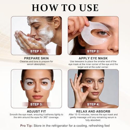 Ycz Under Eye Patches (60 ct) – Caffeine Eye Masks for Puffy Eyes, Dark Circles & Fine Lines, Hydrating Collagen Masks with Niacinamide for Depuffing, Anti-Aging 360° Full Eye Care, Gifts for Women Avelisse