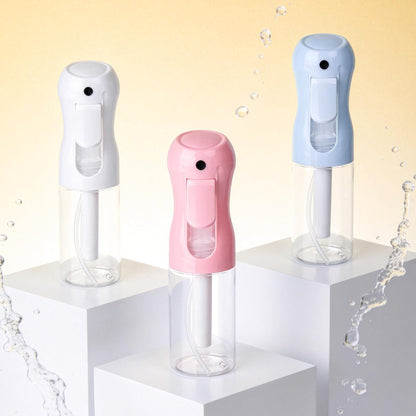 RMNJPW 3-Pack Continuous Spray Bottles for Hair, Plants, Cleaning & Skincare - Ultra Fine Mist 200ml (Blue, Pink, Clear)