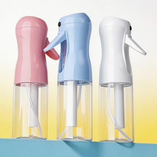 RMNJPW 3-Pack Continuous Spray Bottles for Hair, Plants, Cleaning & Skincare - Ultra Fine Mist 200ml (Blue, Pink, Clear) - görsel 16