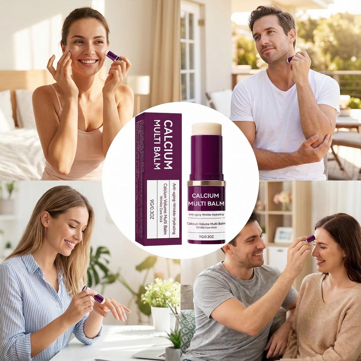 JIAZAWA All-in-One Moisturizing Balm Stick with Calcium & Collagen – Anti-Aging Skin Repair for Face, Eyes, Lips, Neck – Hydrating Portable Skincare, 2-Pack - görsel 13
