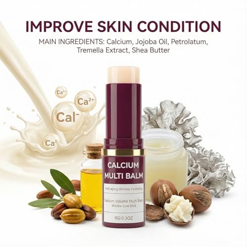 JIAZAWA All-in-One Moisturizing Balm Stick with Calcium & Collagen – Anti-Aging Skin Repair for Face, Eyes, Lips, Neck – Hydrating Portable Skincare, 2-Pack - görsel 12