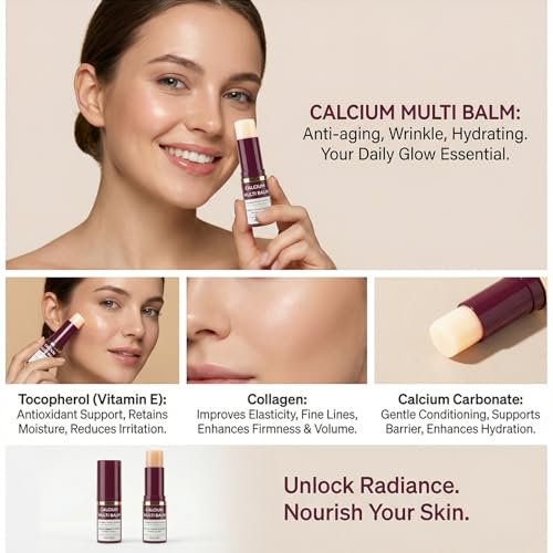 JIAZAWA All-in-One Moisturizing Balm Stick with Calcium & Collagen – Anti-Aging Skin Repair for Face, Eyes, Lips, Neck – Hydrating Portable Skincare, 2-Pack - görsel 10