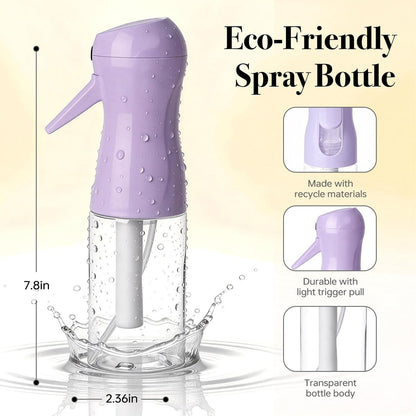 RMNJPW 3-Pack Continuous Spray Bottles for Hair Styling, Plants, Cleaning, and Misting - 200ml (Green, Pink, Purple)