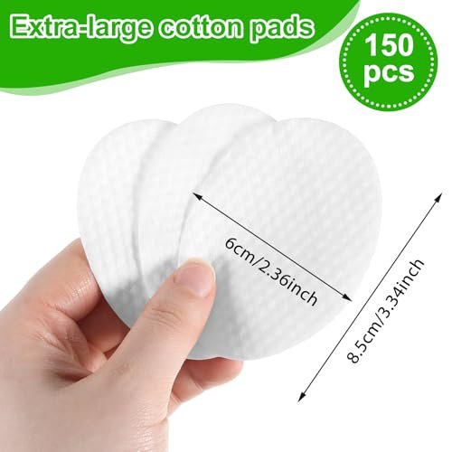 150 Large Oval Cotton Pads – Soft, Lint-Free, Dual-Sided Facial Pads for Makeup Removal, Skincare, and Toner Application - görsel 4
