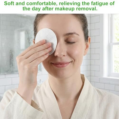 150 Large Oval Cotton Pads – Soft, Lint-Free, Dual-Sided Facial Pads for Makeup Removal, Skincare, and Toner Application