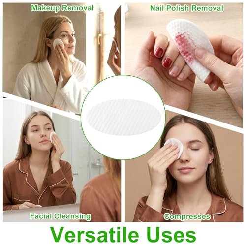 150 Large Oval Cotton Pads – Soft, Lint-Free, Dual-Sided Facial Pads for Makeup Removal, Skincare, and Toner Application - görsel 10