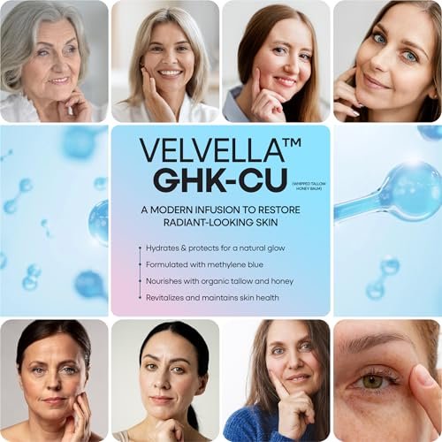 Copper Peptide Cream 1.25% GHK-Cu Peptide Beef Tallow: Grass-Fed Blue Balm for Skin – Face and Body Moisturizer with Methylene Blue, Manuka Honey & Vitamin E – Natural Skincare for Dry Skin – 3.5 oz Avelisse
