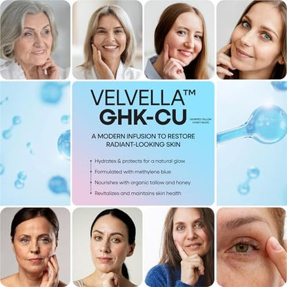 Copper Peptide Cream 1.25% GHK-Cu Peptide Beef Tallow: Grass-Fed Blue Balm for Skin – Face and Body Moisturizer with Methylene Blue, Manuka Honey & Vitamin E – Natural Skincare for Dry Skin – 3.5 oz Avelisse