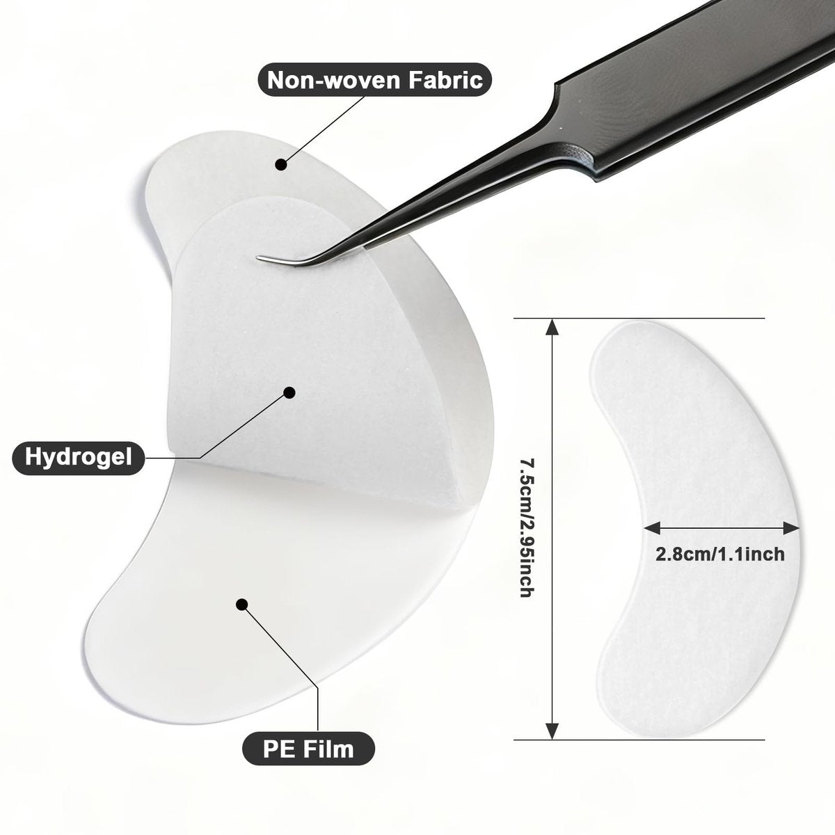 TEAWOO 150 Pairs Hydrogel Under Eye Patches for Eyelash Extension & Tinting – Infused with Natural Aloe Vera - görsel 9