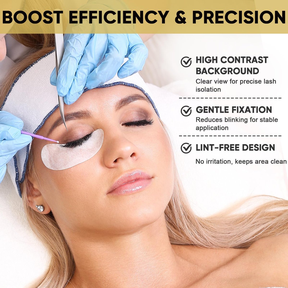 TEAWOO 150 Pairs Hydrogel Under Eye Patches for Eyelash Extension & Tinting – Infused with Natural Aloe Vera - görsel 3