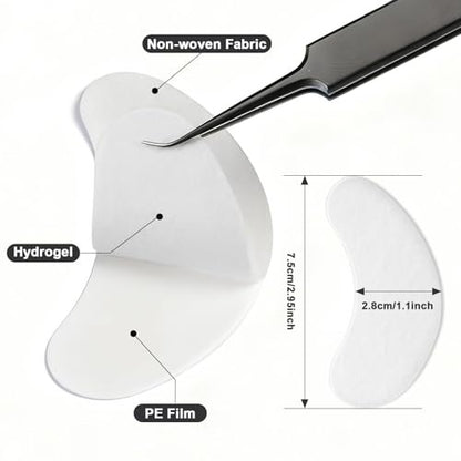 TEAWOO 150 Pairs Hydrogel Under Eye Patches for Eyelash Extension & Tinting – Infused with Natural Aloe Vera