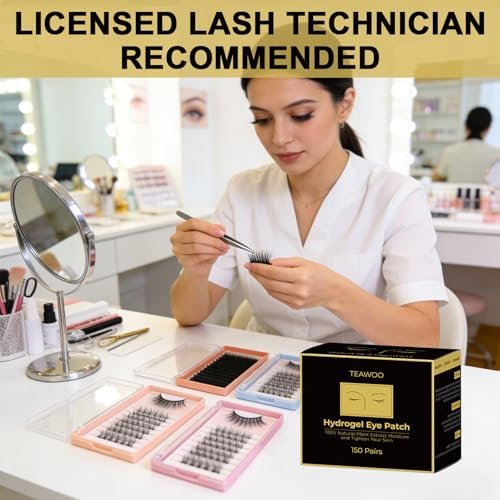 TEAWOO 150 Pairs Hydrogel Under Eye Patches for Eyelash Extension & Tinting – Infused with Natural Aloe Vera - görsel 12