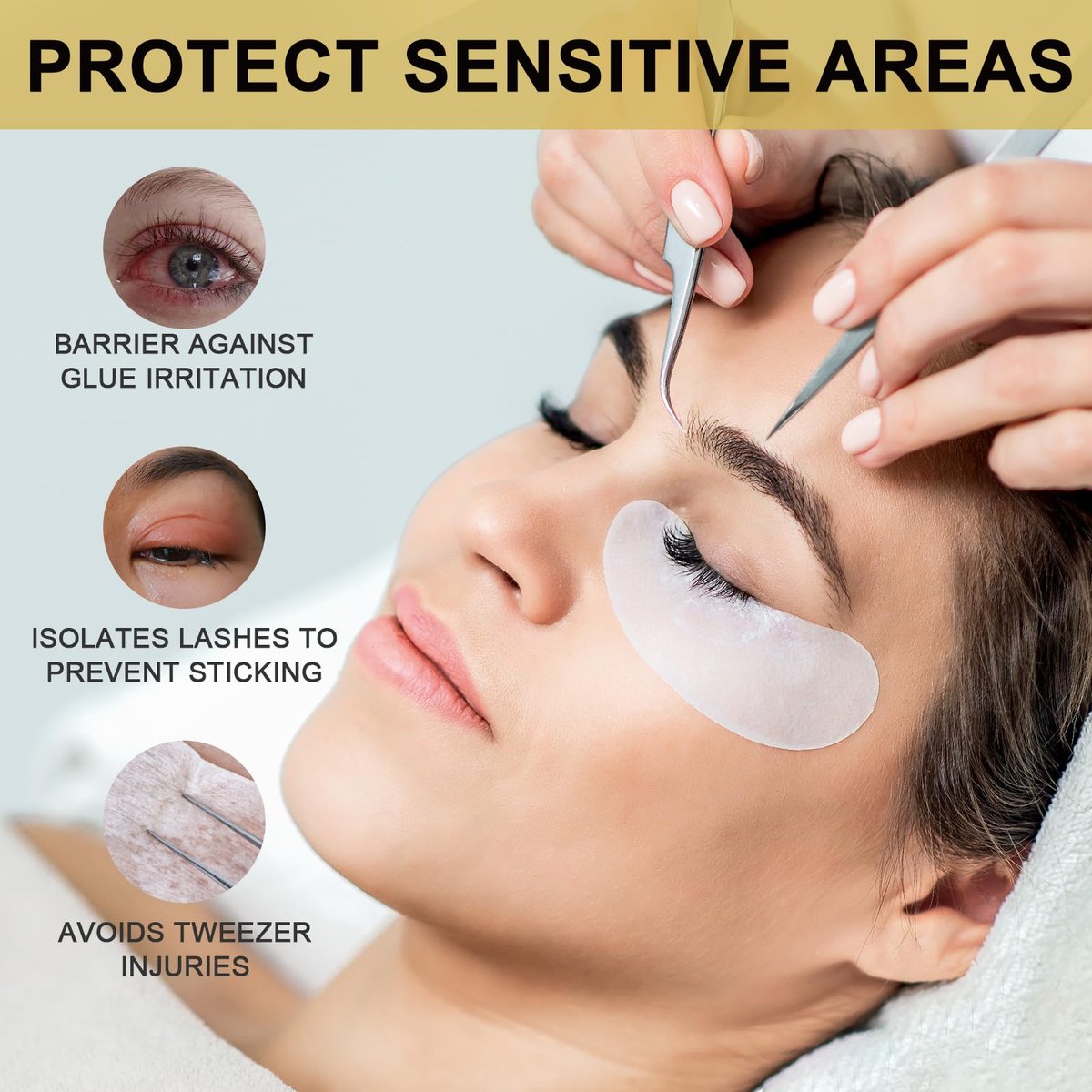 TEAWOO 150 Pairs Hydrogel Under Eye Patches for Eyelash Extension & Tinting – Infused with Natural Aloe Vera - görsel 7