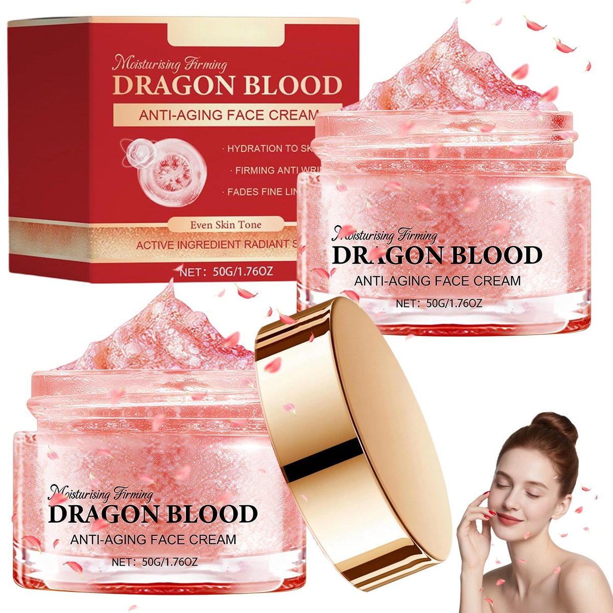 2-Pack Dragon Blood Retinol Cream – Firming Anti-Wrinkle Moisturizer for All Skin Types Avelisse