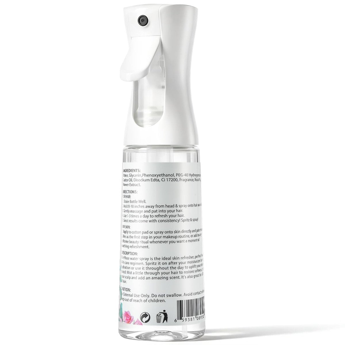 lockmio Rose Water Spray for Face & Hair - 10 Fl Oz Hydrating Face Mist for All Skin Types - Refreshing Rose Toner for Face, Skin & Hair Care, Alcohol-Free & Gentle Formula - görsel 16