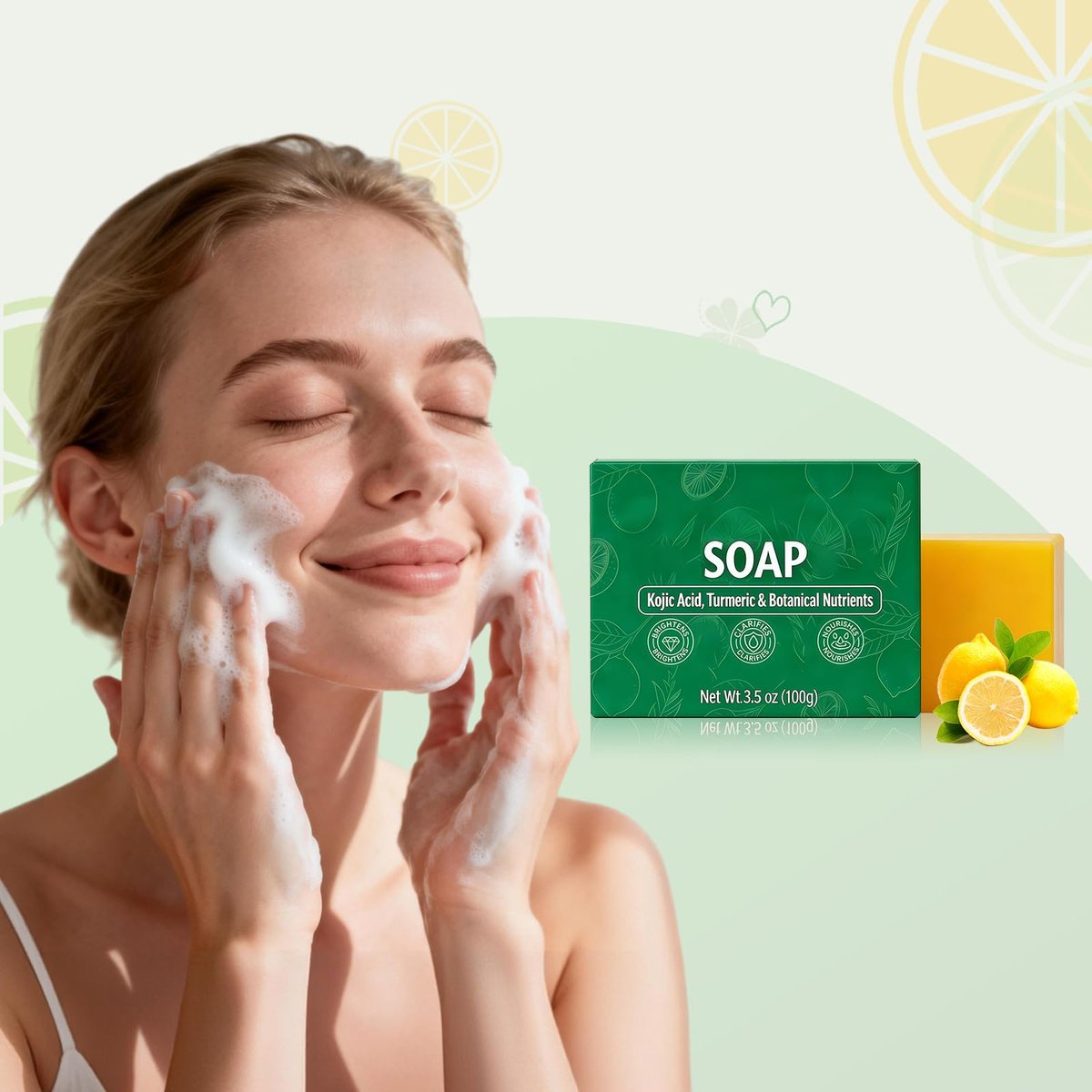 LustraBloom Soul Soap - Turmeric Lemon Soap Bar for Nourishing & Clarifying Skin (2-Pack, 0.5 oz Each) - görsel 11