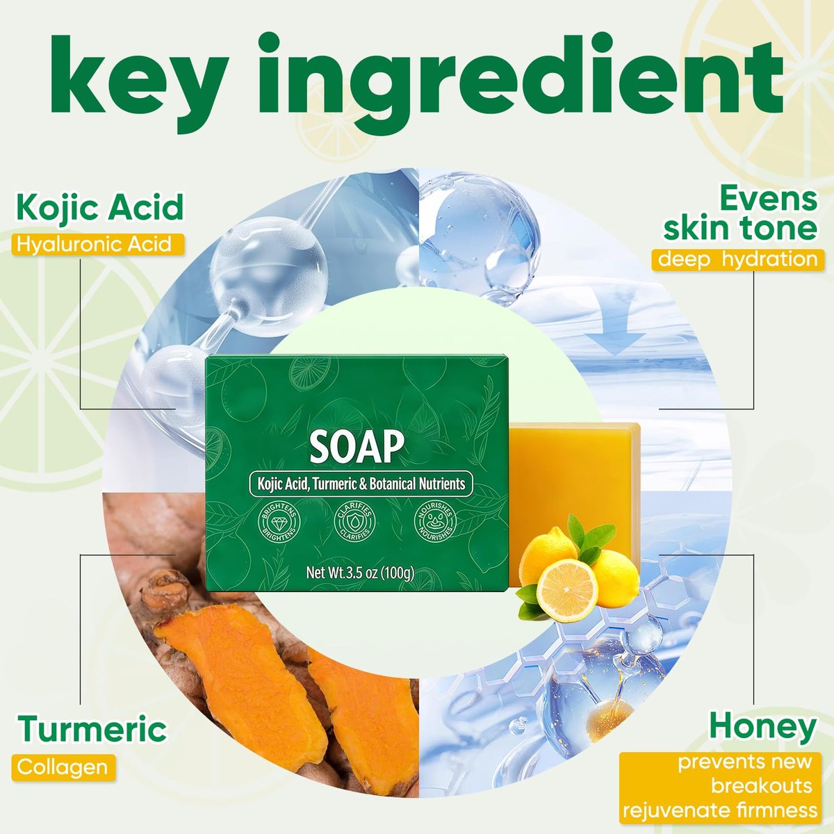 LustraBloom Soul Soap - Turmeric Lemon Soap Bar for Nourishing & Clarifying Skin (2-Pack, 0.5 oz Each) - görsel 9