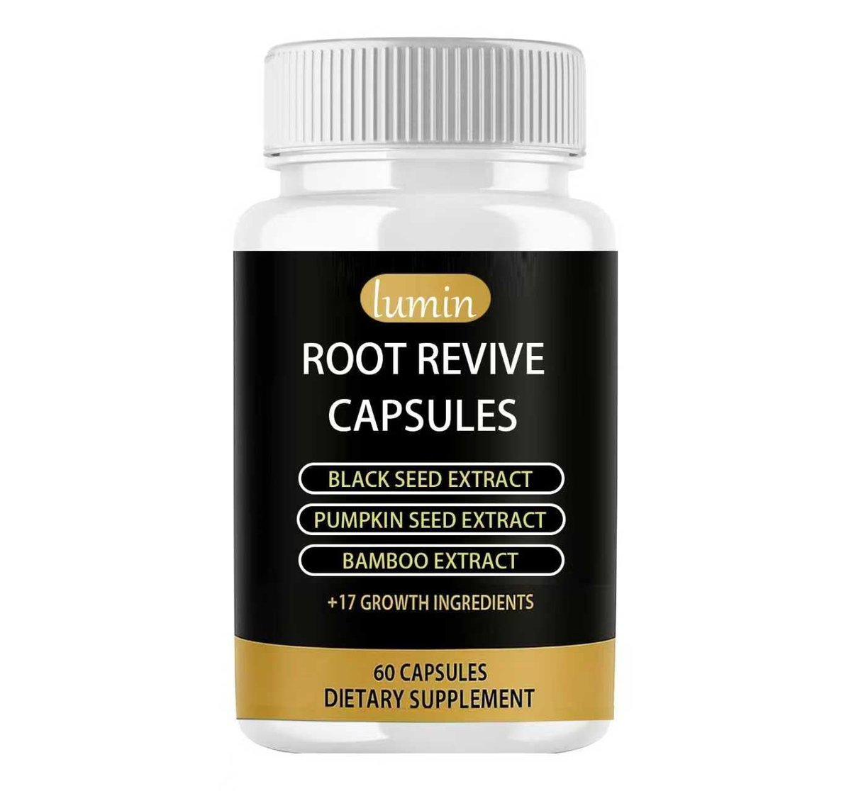 Lumin Root Revive Capsules for Hair Growth – Nourish Thinning Hair & Boost Thickness with Black Seed Extract, Biotin, Bamboo Extract, Saw Palmetto & 17 Growth Ingredients, 60 Count Avelisse