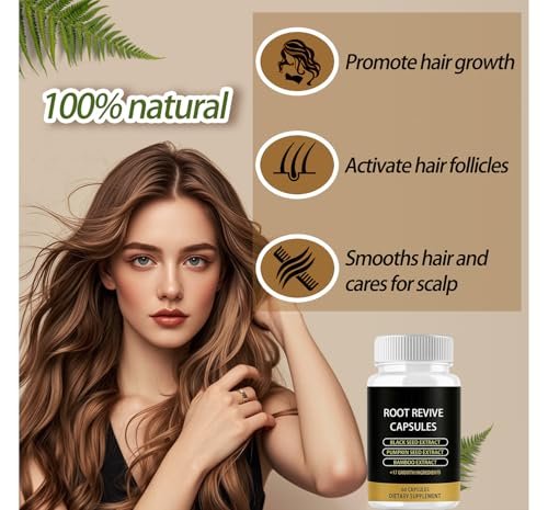 Lumin Root Revive Capsules for Hair Growth – Nourish Thinning Hair & Boost Thickness with Black Seed Extract, Biotin, Bamboo Extract, Saw Palmetto & 17 Growth Ingredients, 60 Count Avelisse