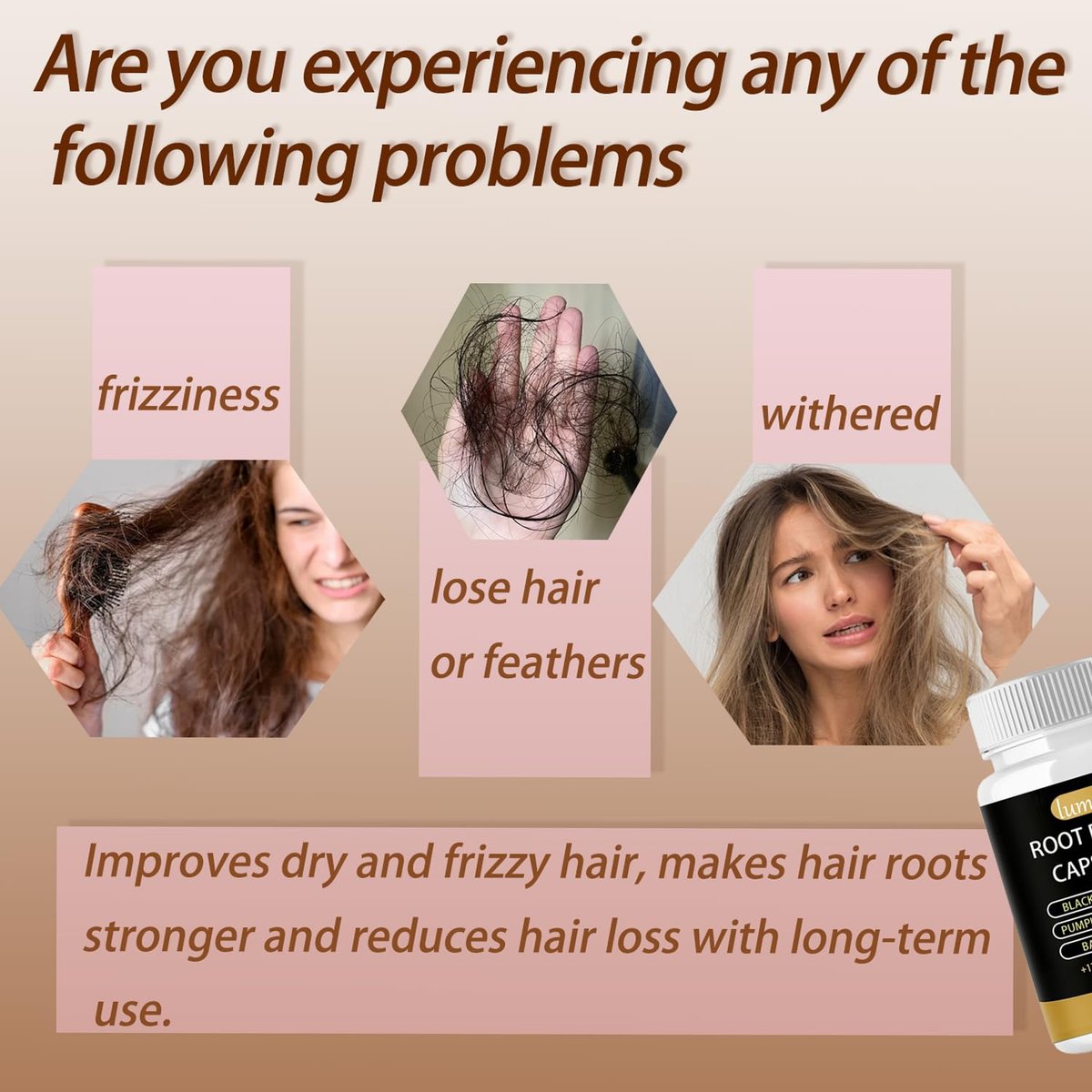 Lumin Root Revive Capsules for Hair Growth – Nourish Thinning Hair & Boost Thickness with Black Seed Extract, Biotin, Bamboo Extract, Saw Palmetto & 17 Growth Ingredients, 60 Count Avelisse