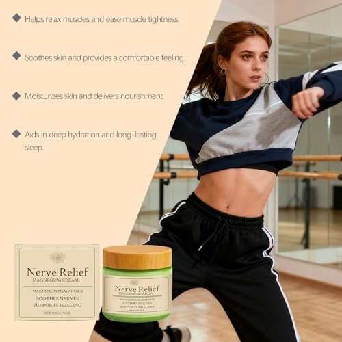 CleJoy Nerve Relief Magnesium Cream with MSM & Arnica – Soothes Nerves & Daily Soothing Support, 50g/1.76oz Avelisse