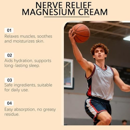 CleJoy Nerve Relief Magnesium Cream with MSM & Arnica – Soothes Nerves & Daily Soothing Support, 50g/1.76oz Avelisse