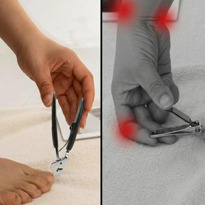 Eagle Beak Slanted Toenail Clippers for Seniors & Thick Toenails – Heavy Duty Stainless Steel Angled Head Set for Ingrown Nails