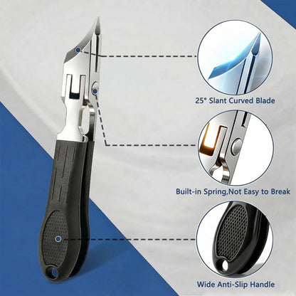 Eagle Beak Slanted Toenail Clippers for Seniors & Thick Toenails – Heavy Duty Stainless Steel Angled Head Set for Ingrown Nails