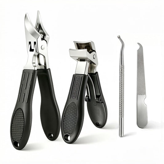 Eagle Beak Slanted Toenail Clippers for Seniors & Thick Toenails – Heavy Duty Stainless Steel Angled Head Set for Ingrown Nails