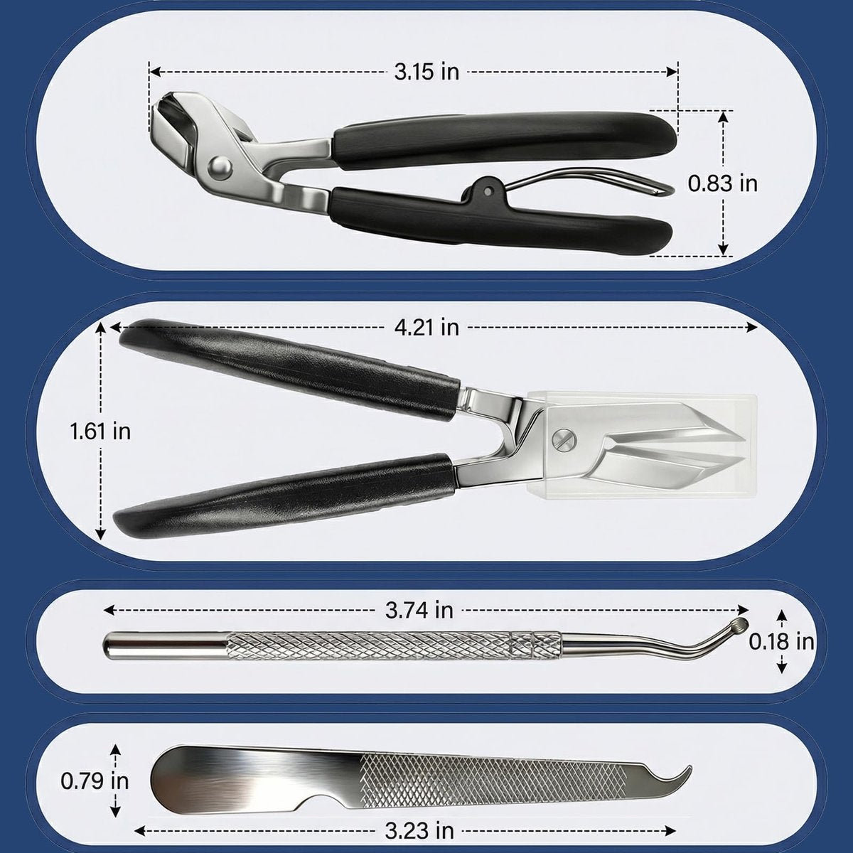 Eagle Beak Slanted Toenail Clippers for Seniors & Thick Toenails – Heavy Duty Stainless Steel Angled Head Set for Ingrown Nails - görsel 15