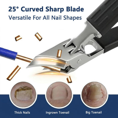 Eagle Beak Slanted Toenail Clippers for Seniors & Thick Toenails – Heavy Duty Stainless Steel Angled Head Set for Ingrown Nails