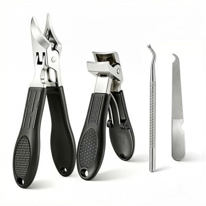 Eagle Beak Slanted Toenail Clippers for Seniors & Thick Toenails – Heavy Duty Stainless Steel Angled Head Set for Ingrown Nails