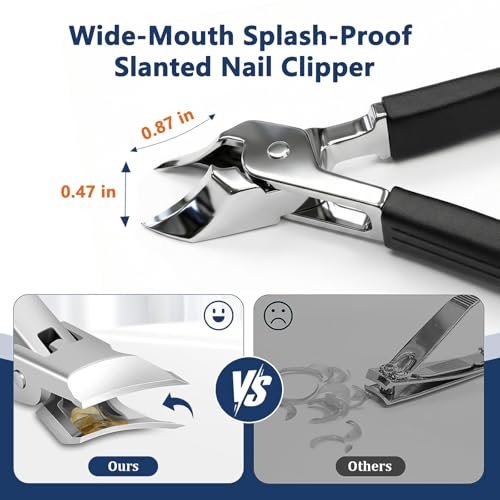 Eagle Beak Slanted Toenail Clippers for Seniors & Thick Toenails – Heavy Duty Stainless Steel Angled Head Set for Ingrown Nails - görsel 6