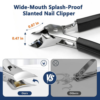 Eagle Beak Slanted Toenail Clippers for Seniors & Thick Toenails – Heavy Duty Stainless Steel Angled Head Set for Ingrown Nails