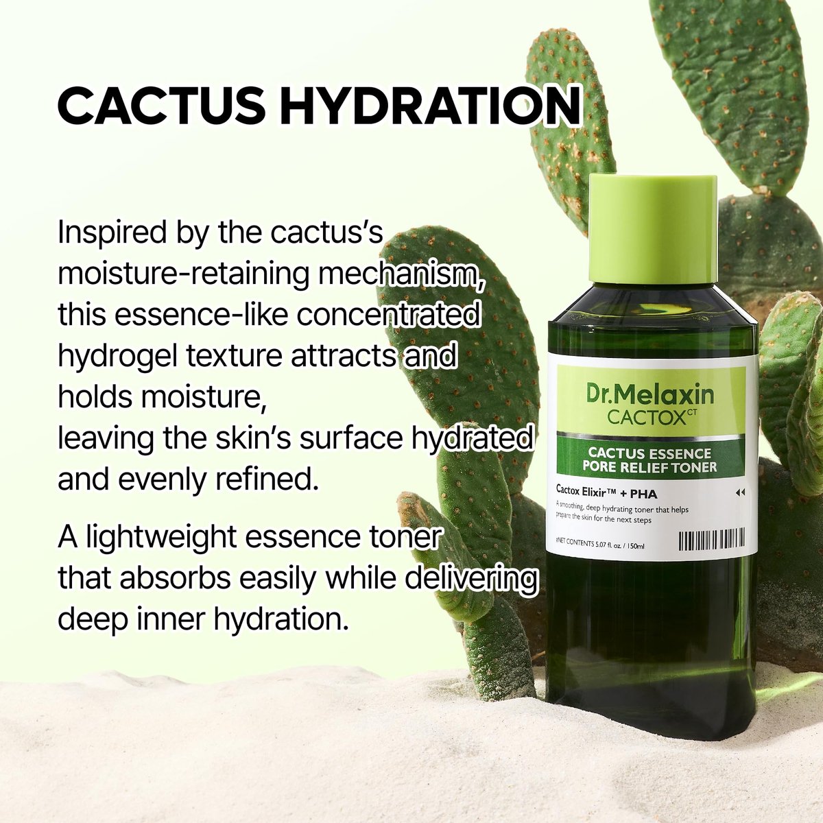Dr.Melaxin Cactox Cactus Essence Pore Relief Toner 150ml – Hydrating & Soothing Facial Toner for Sensitive Skin, Barrier Care, Gentle Pore Care Avelisse