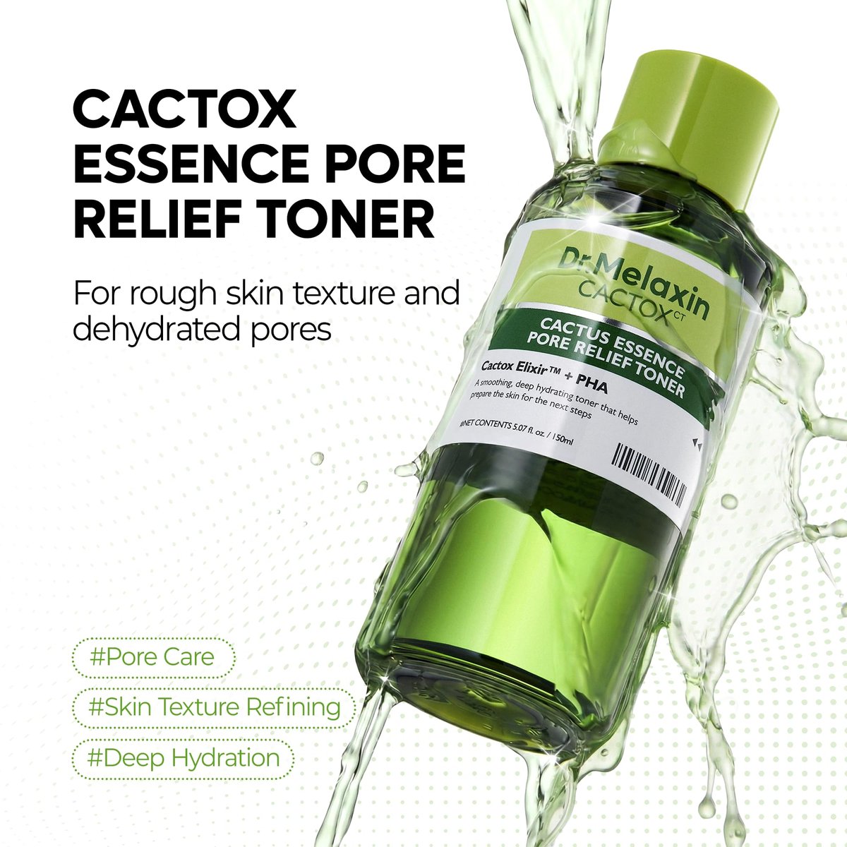 Dr.Melaxin Cactox Cactus Essence Pore Relief Toner 150ml – Hydrating & Soothing Facial Toner for Sensitive Skin, Barrier Care, Gentle Pore Care Avelisse