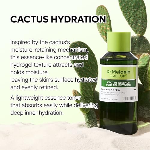 Dr.Melaxin Cactox Cactus Essence Pore Relief Toner 150ml – Hydrating & Soothing Facial Toner for Sensitive Skin, Barrier Care, Gentle Pore Care Avelisse