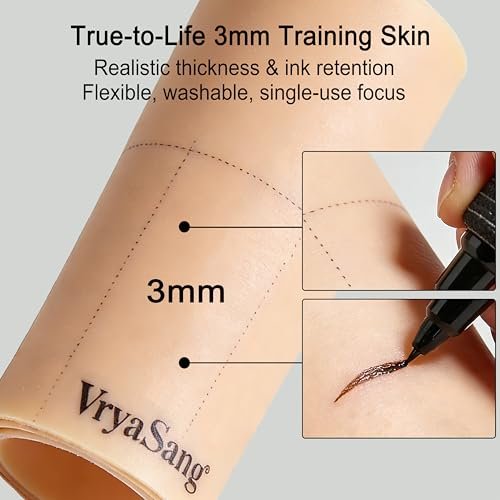 VryaSang Premium 3MM Double-Sided Tattoo Practice Skin Kit, 13PCS - 3 Thick Blank Fake Skins & 10 Stencil Transfer Papers for Beginners & Pro Artists Tattoo Supplies - görsel 6