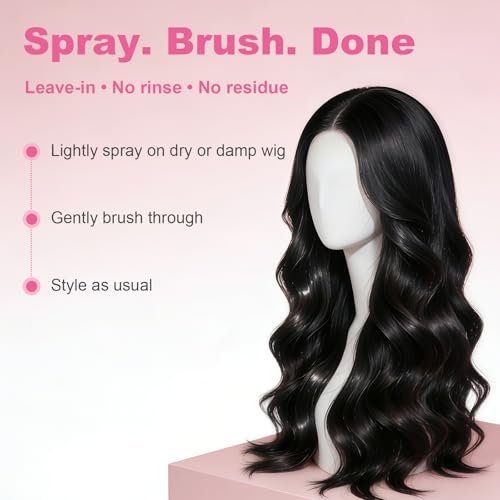 Oivolii Human Hair Wig Care Spray - Alcohol-Free Leave-In Conditioner with Argan Oil, Keratin & Silk Protein for Shine, Frizz Control & Daily Wig Maintenance (5.07 Fl Oz) Avelisse