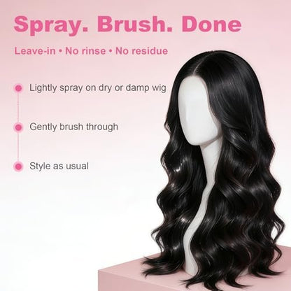 Oivolii Human Hair Wig Care Spray - Alcohol-Free Leave-In Conditioner with Argan Oil, Keratin & Silk Protein for Shine, Frizz Control & Daily Wig Maintenance (5.07 Fl Oz) Avelisse