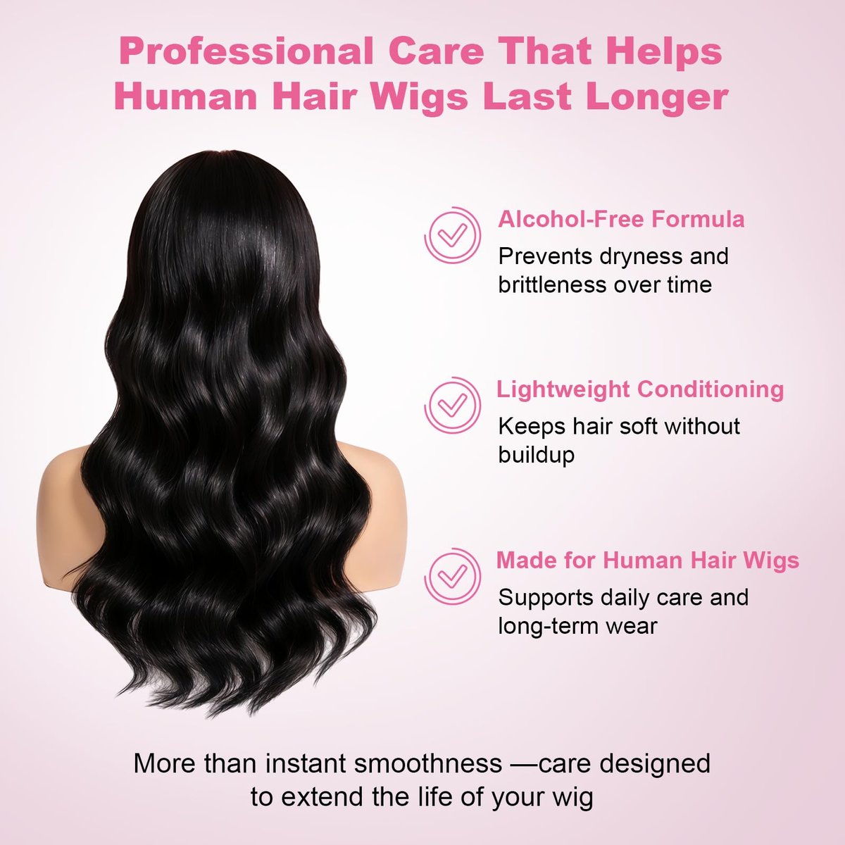 Oivolii Human Hair Wig Care Spray - Alcohol-Free Leave-In Conditioner with Argan Oil, Keratin & Silk Protein for Shine, Frizz Control & Daily Wig Maintenance (5.07 Fl Oz) Avelisse